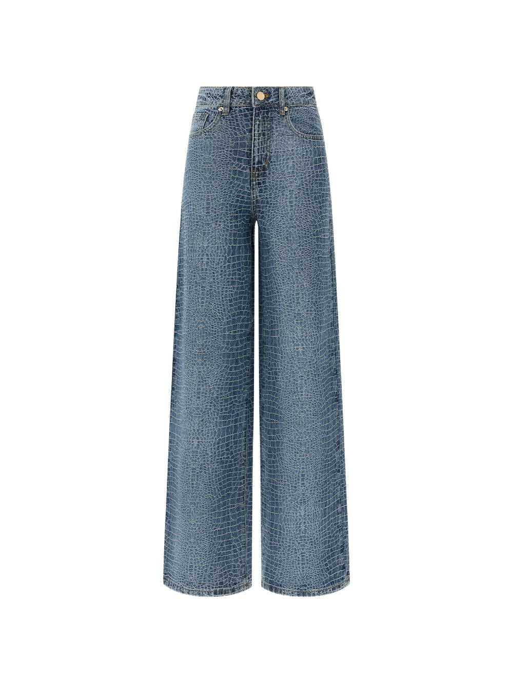 Jeans con effetto coccodrillo 