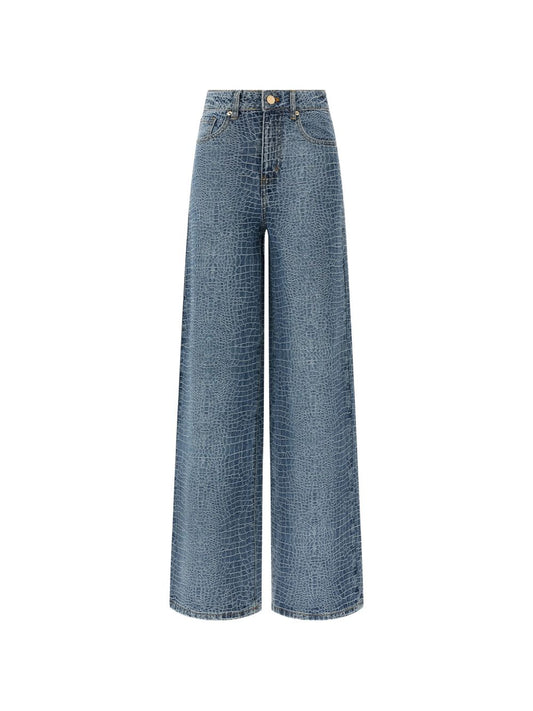 Jeans con effetto coccodrillo 
