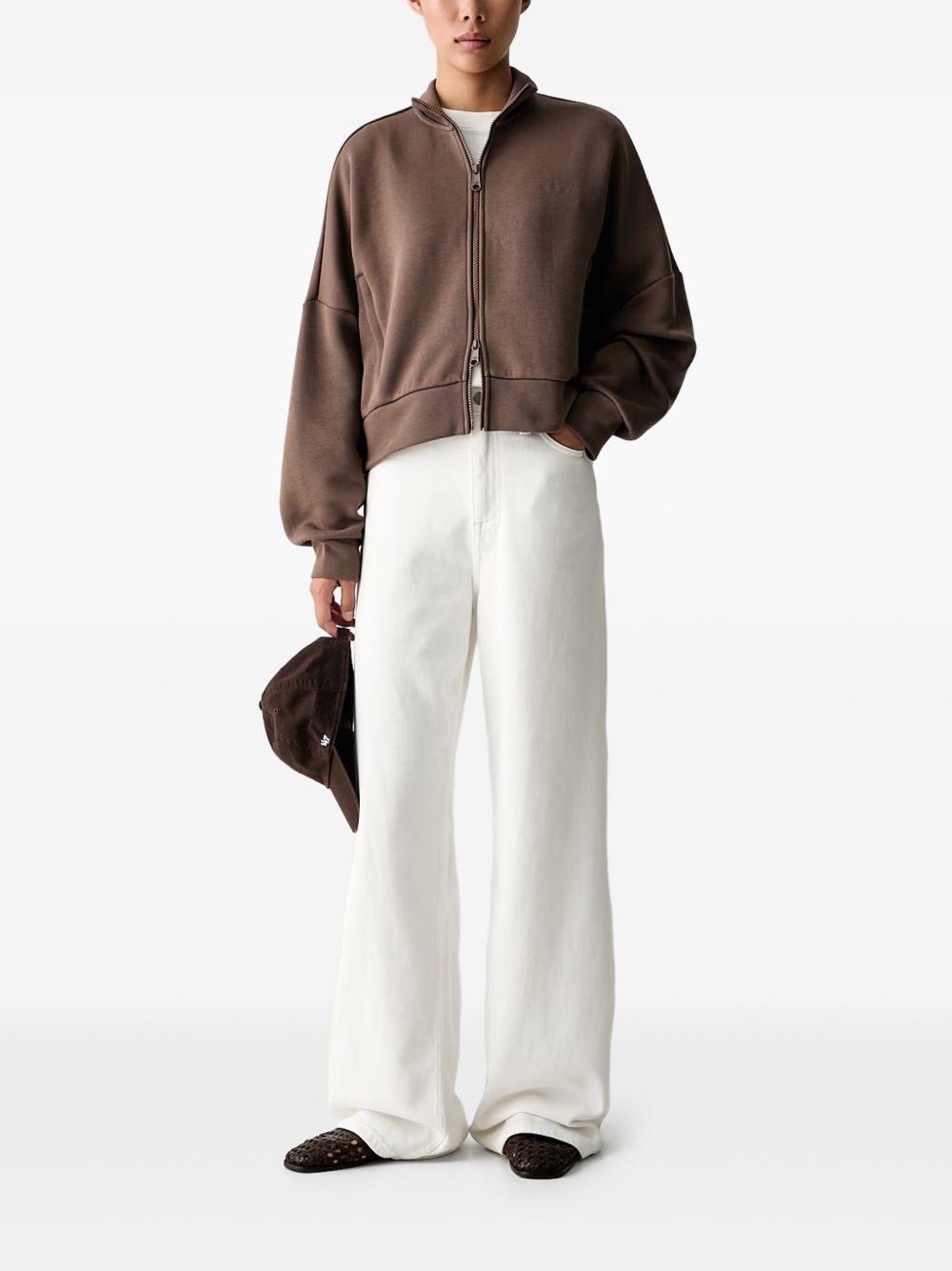 Felpa adidas Originals Spacer Track Top Donna Marrone 