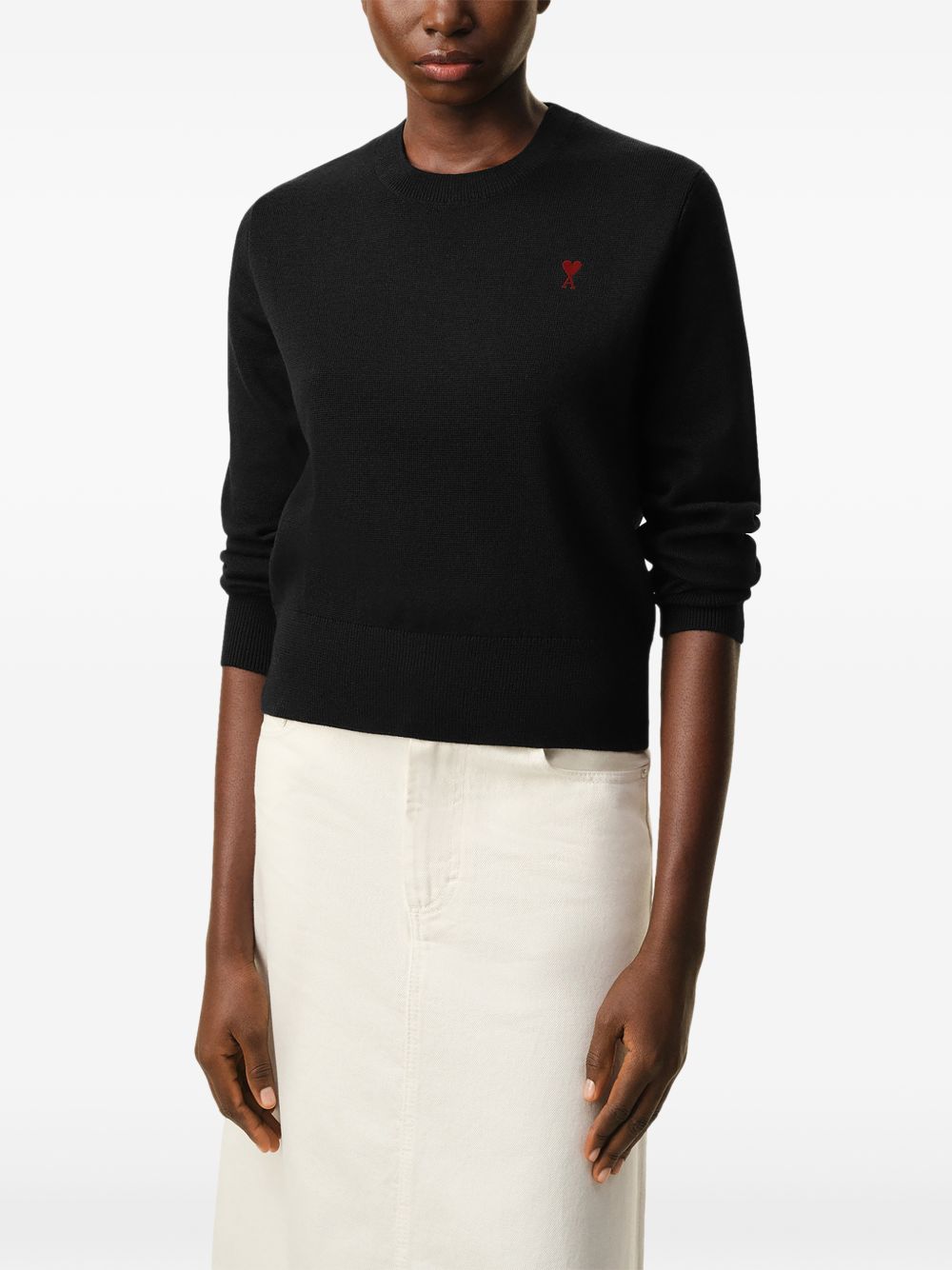 Maglia Girocollo Ami Paris Ami de Coeur Nera 