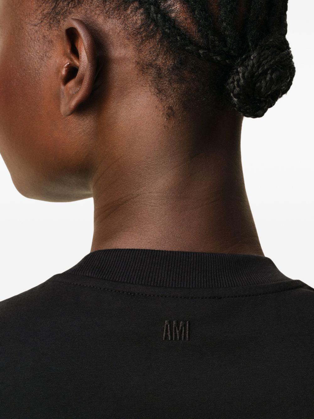 T-Shirt Ami Paris Ami de Coeur Nera e Crema 