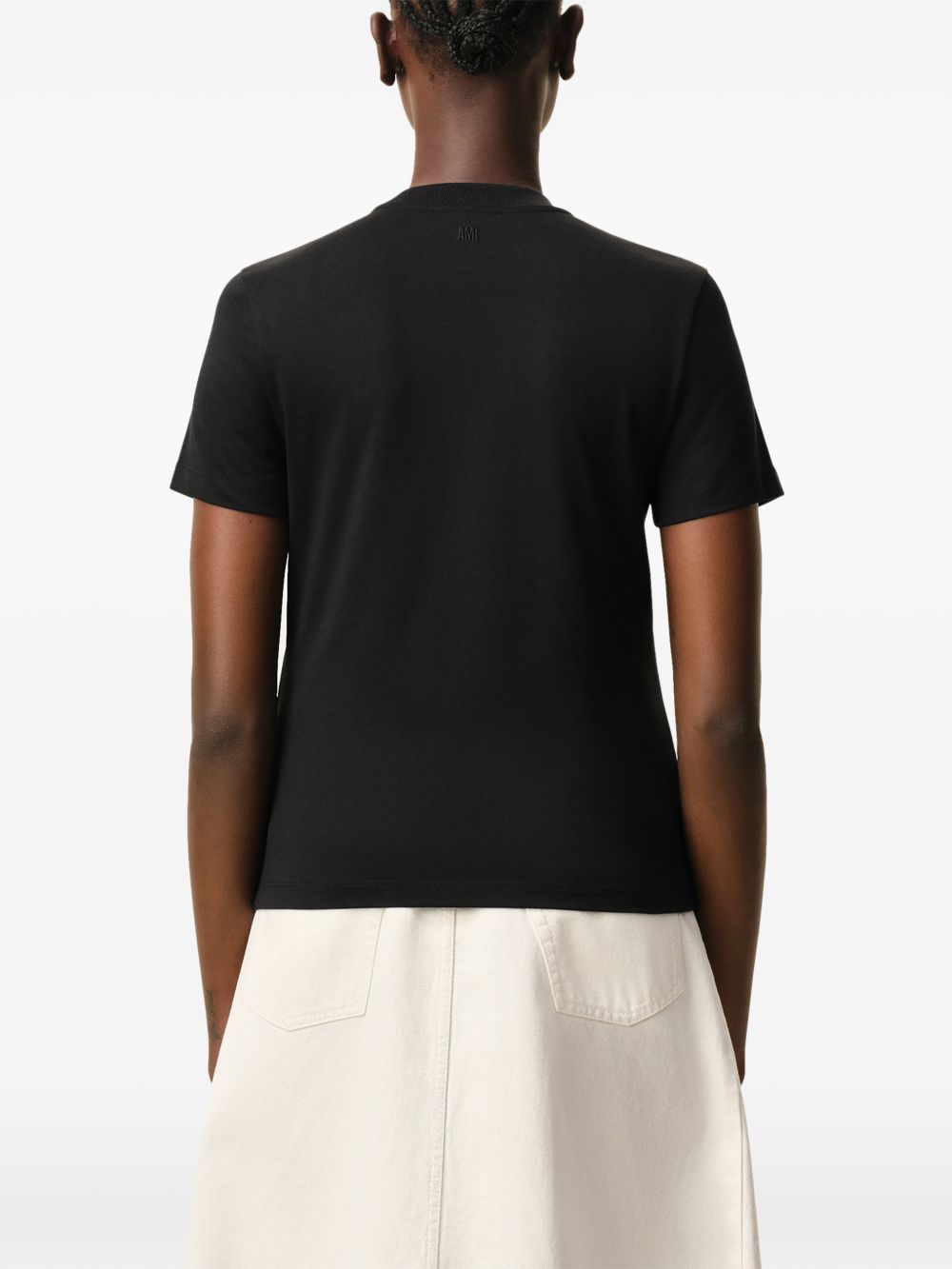 T-Shirt Ami Paris Ami de Coeur Nera e Crema 