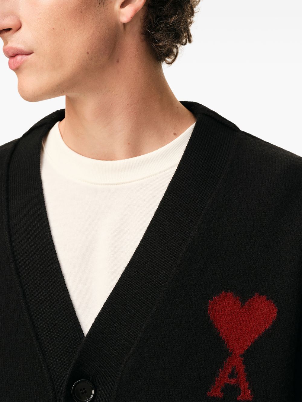 Cardigan Ami Paris Ami de Coeur Nero 