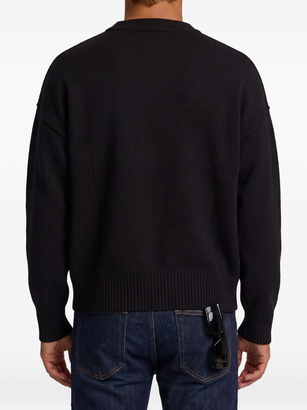 Maglione Intarsio Ami Paris Ami de Coeur Nero 
