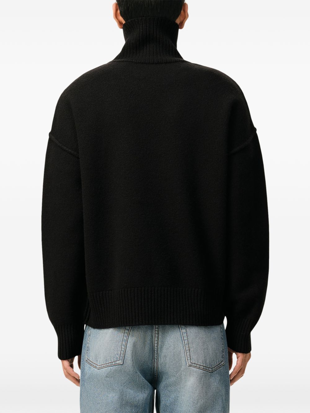 Maglione Collo a Imbuto Ami Paris Ami de Coeur Nero 