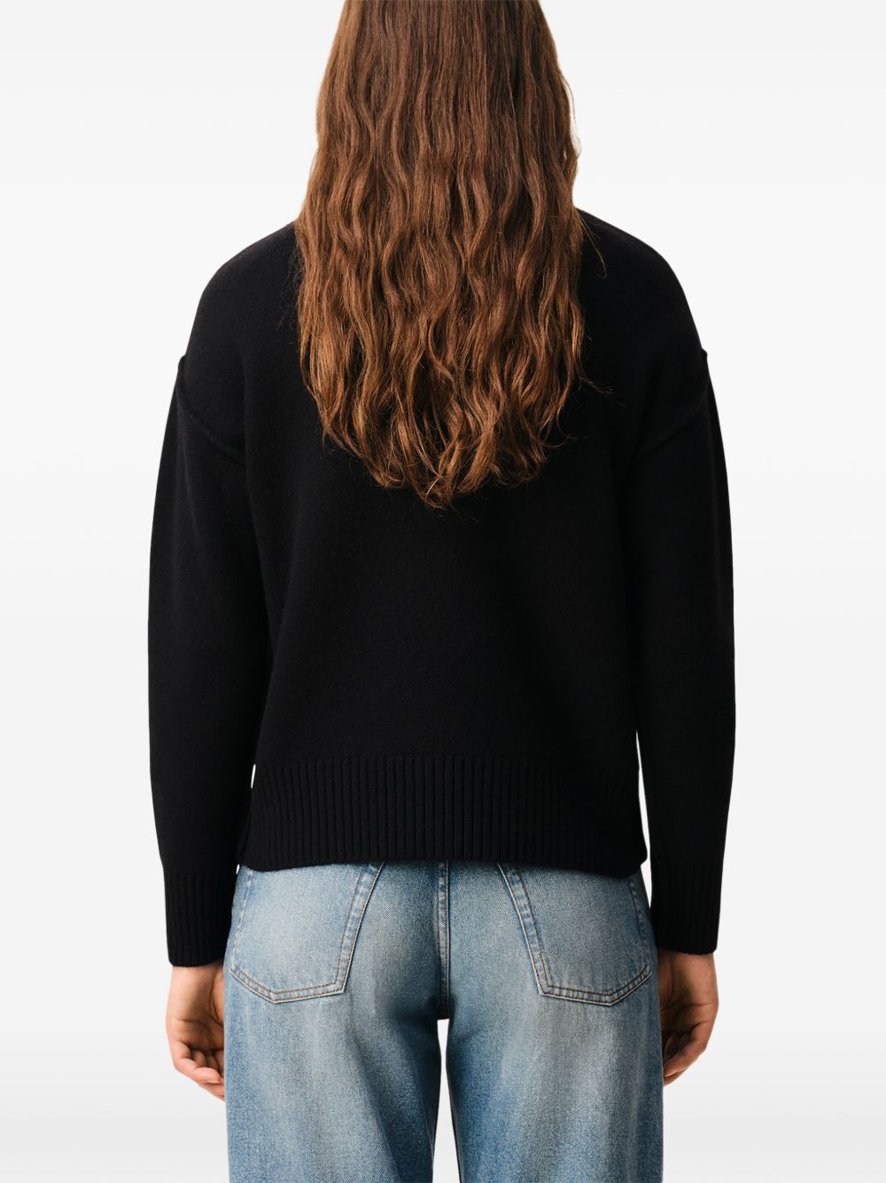 Maglione Collo a Imbuto Ami Paris Ami de Coeur Nero 
