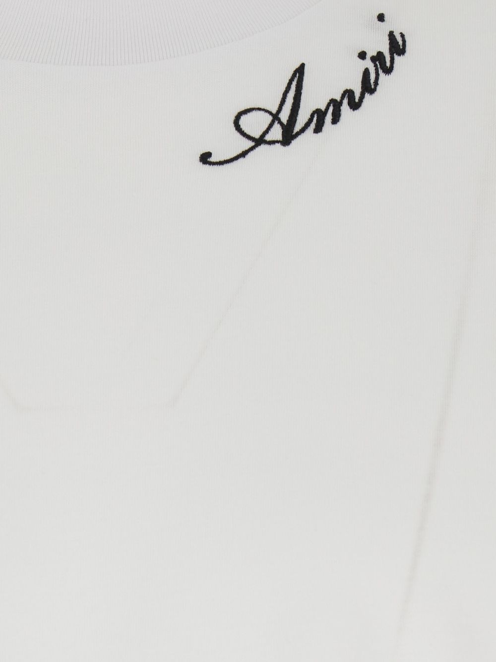 T-Shirt Amiri con Logo sul Collo Bianca 