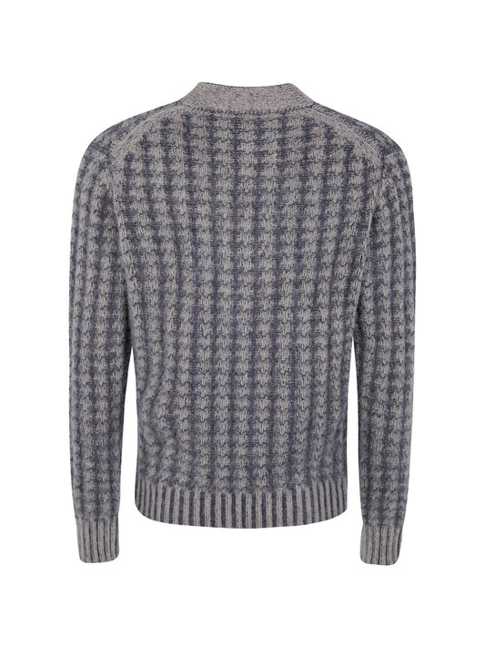 Maglia Aspesi Uomo in Lana a Nido d'Ape Grigio Beige 