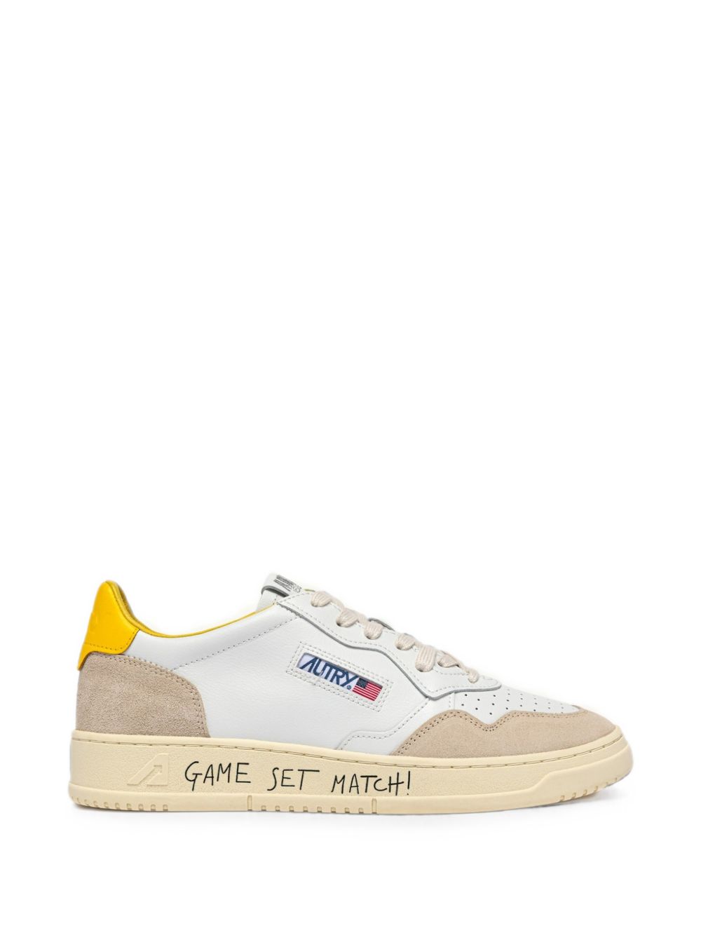 Sneakers basse Medalist in pelle bianca e camoscio lucido 