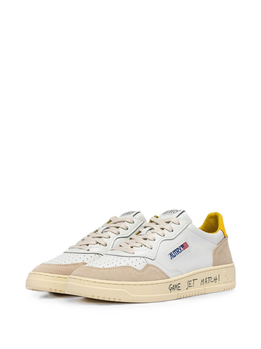 Sneakers basse Medalist in pelle bianca e camoscio lucido 