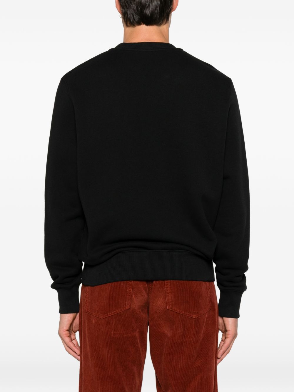maglione di cotone con logo ricamato 