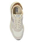 Carica l'immagine nel visualizzatore della galleria, Sneakers basse Reelwind in nylon e camoscio, colore bianco e leopardato 
