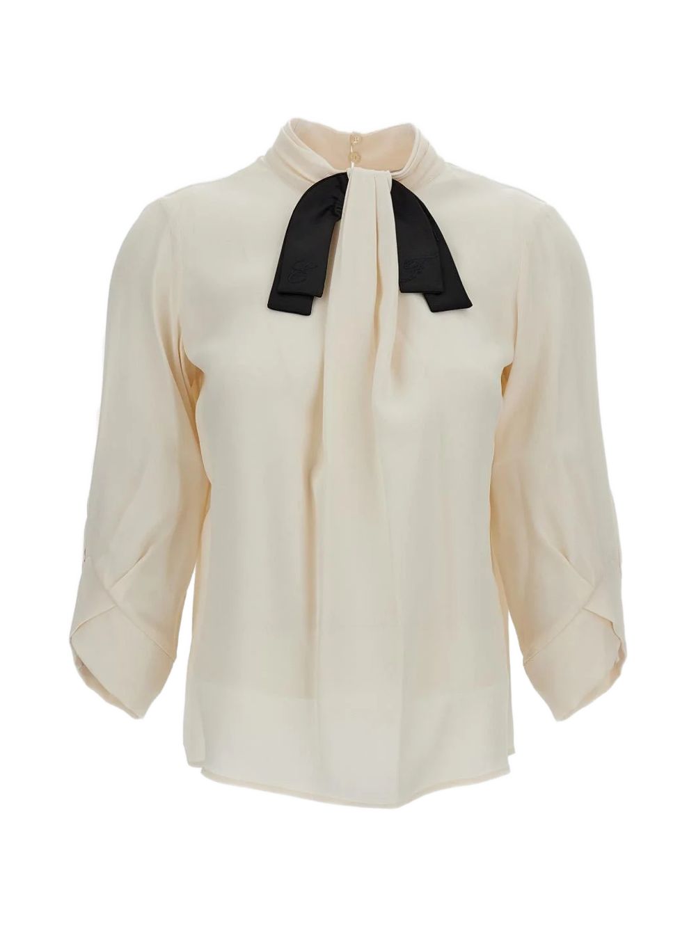 Blusa con fiocco a maniche lunghe 