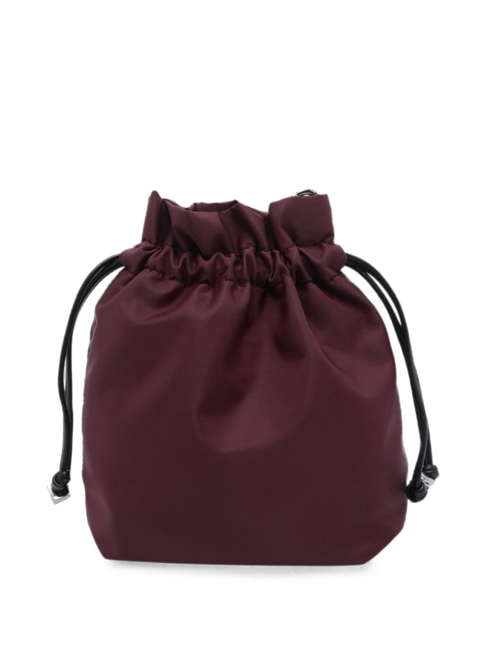 Borsa a secchiello con coulisse e patch logo 