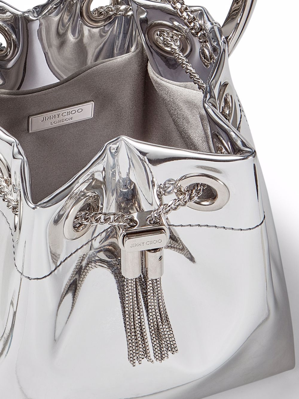 Borsa a secchiello Bon Bon mini con effetto metallizzato 