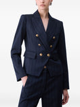 Load image into Gallery viewer, WF6249T731AL9173BLU LUREX PIN STRIPE LIU*JO white
