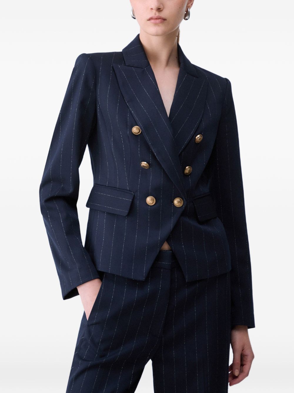 WF6249T731AL9173BLU LUREX PIN STRIPE LIU*JO white