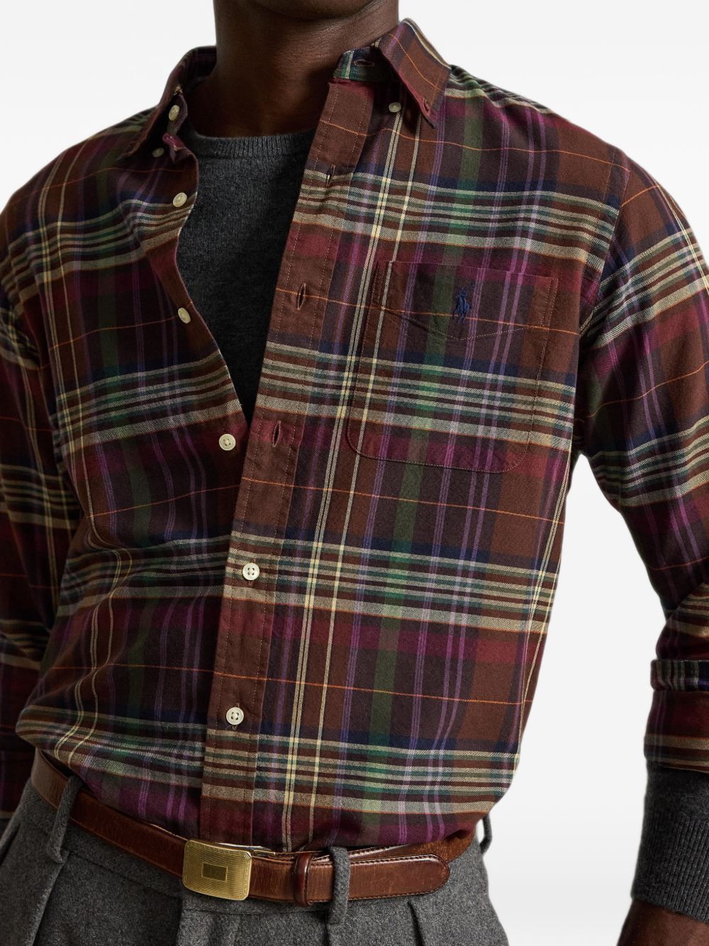 710P00629502BROWN GREEN MULTI POLO RALPH LAUREN