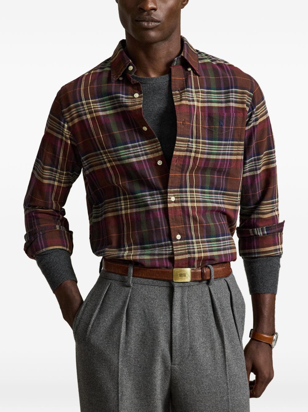 710P00629502BROWN GREEN MULTI POLO RALPH LAUREN
