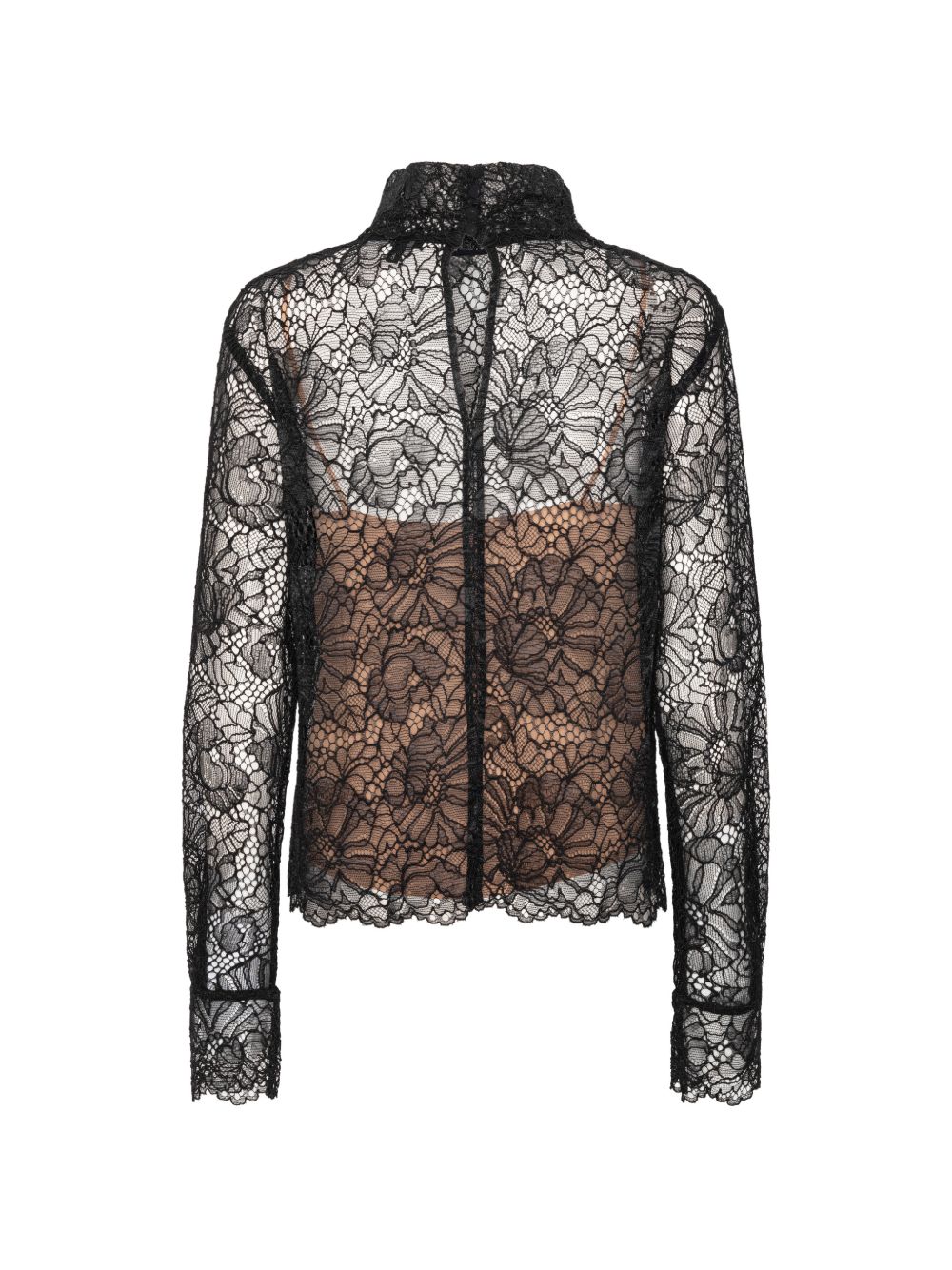 Blusa a maniche lunghe con pizzo 