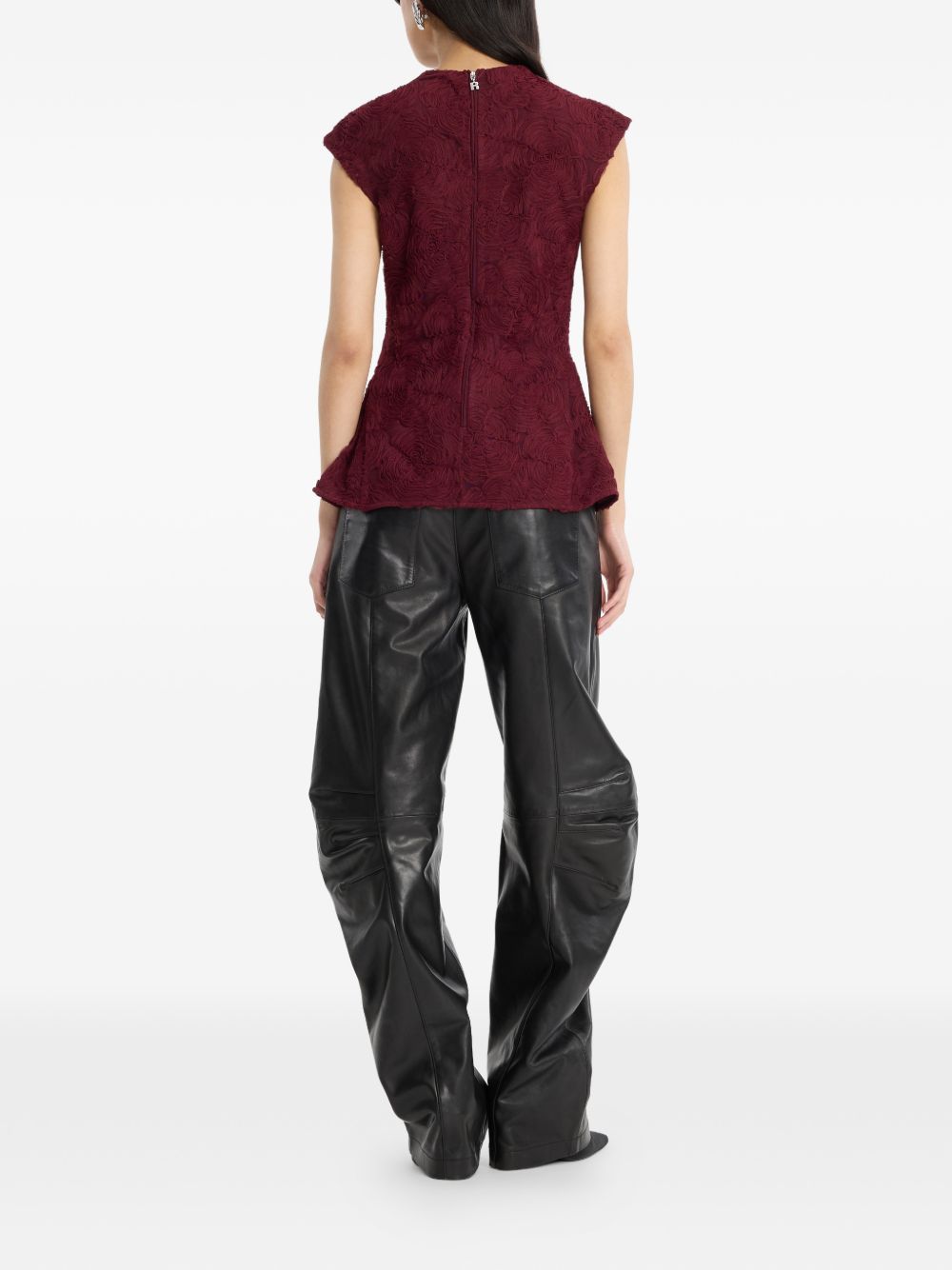 Top a fiori con peplum 