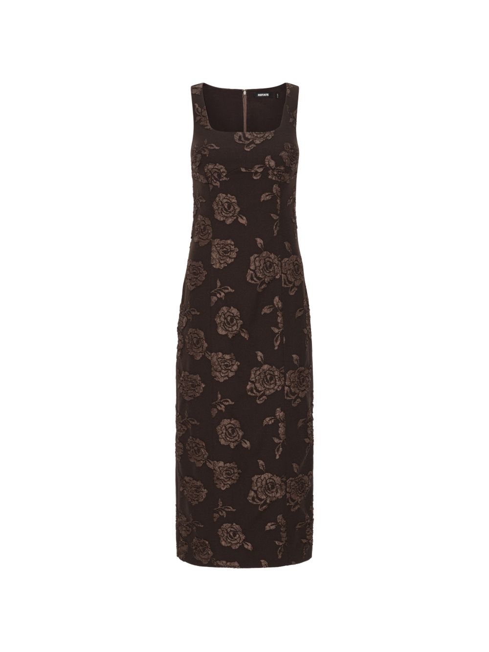 Abito midi smanicato con motivo jacquard 
