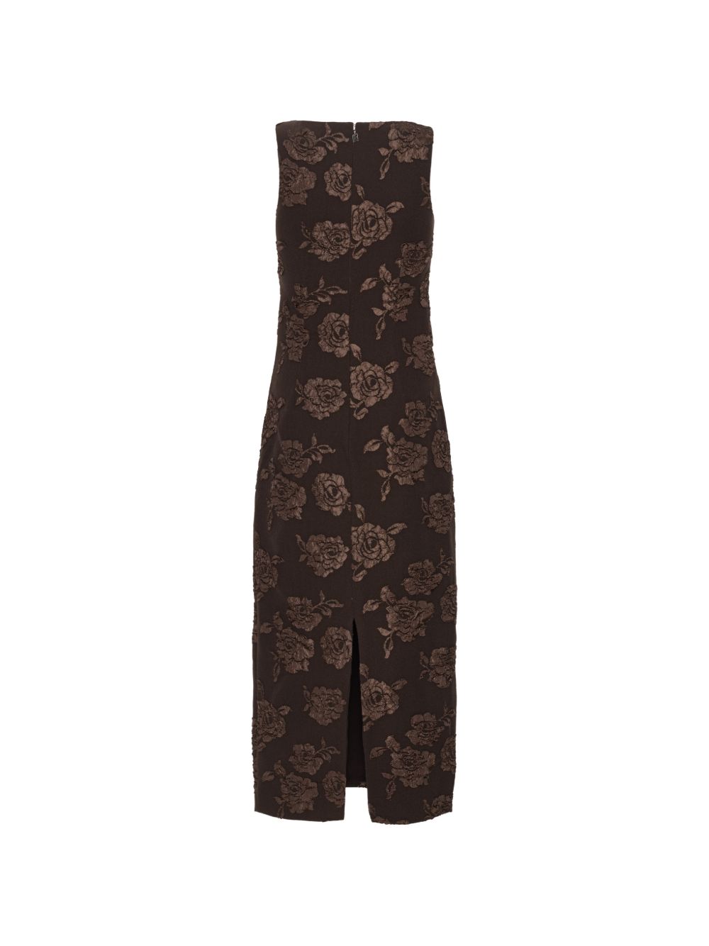 Abito midi smanicato con motivo jacquard 