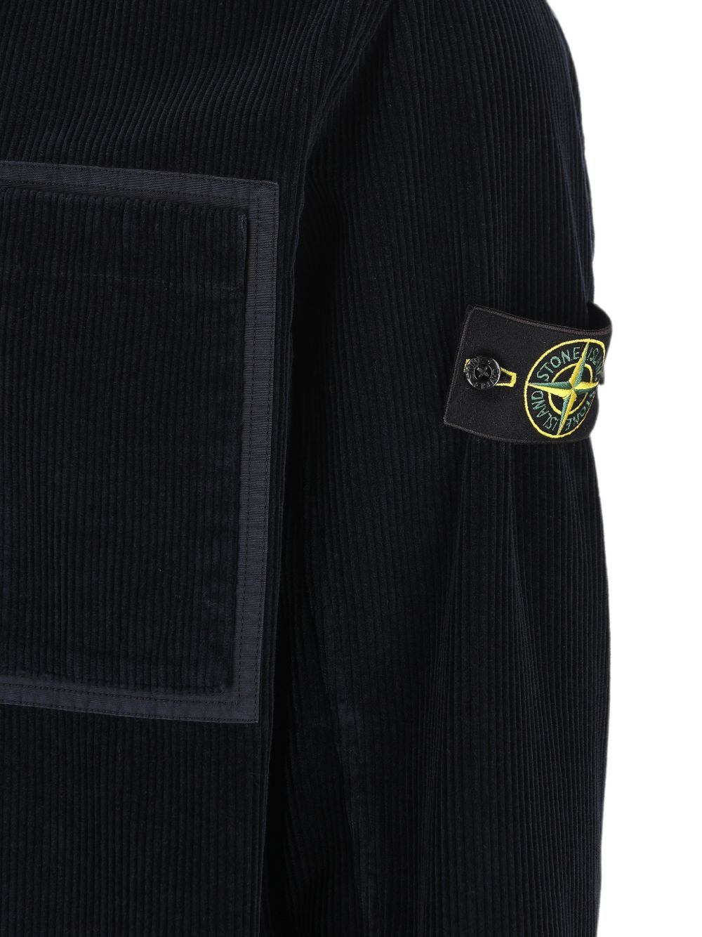 gilet in velluto a coste con patch logo 