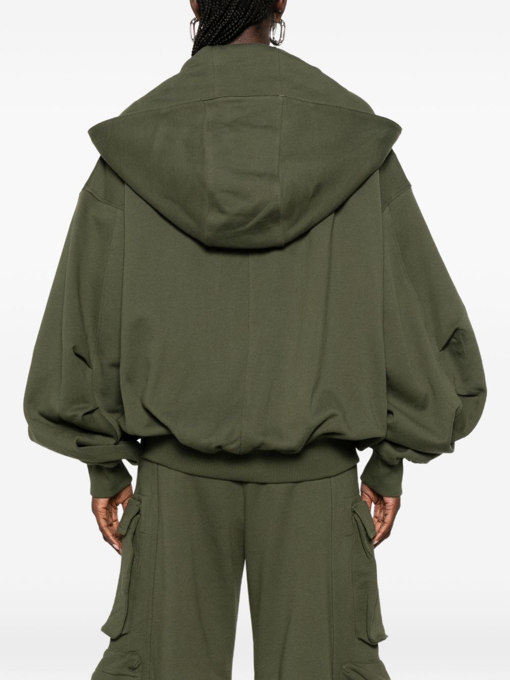 Felpa con logo ricamato e zip 