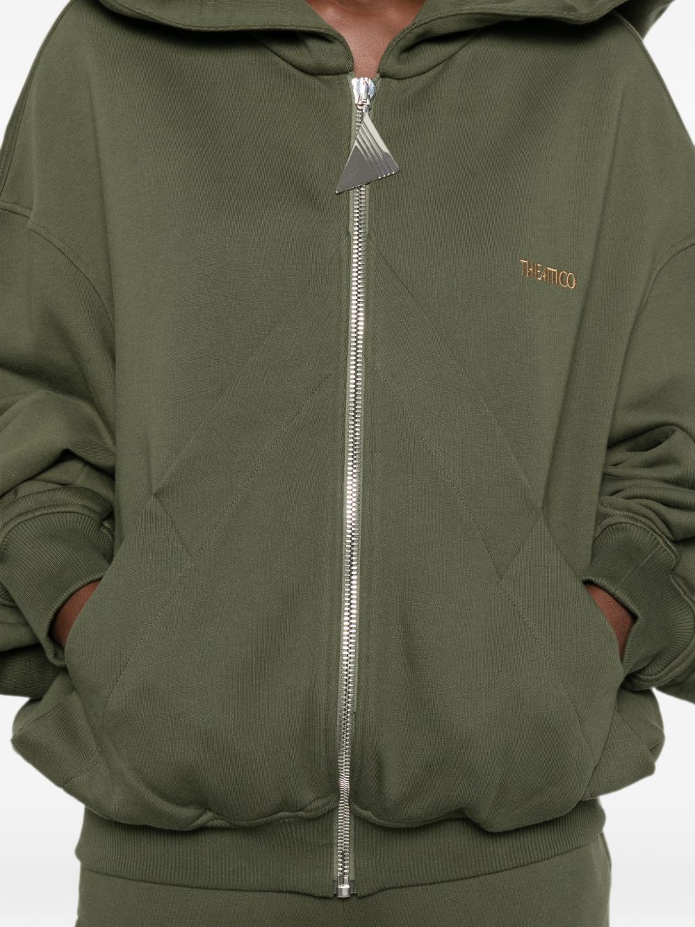 Felpa con logo ricamato e zip 