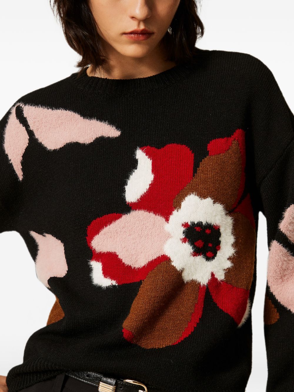 262AT302114117FIORE NERO/CILIEGIA TWINSET