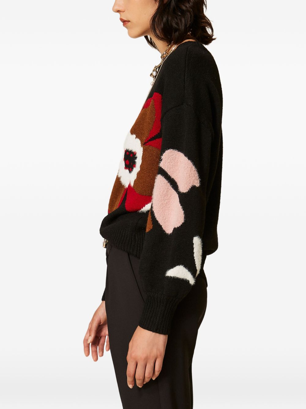 262AT302114117FIORE NERO/CILIEGIA TWINSET