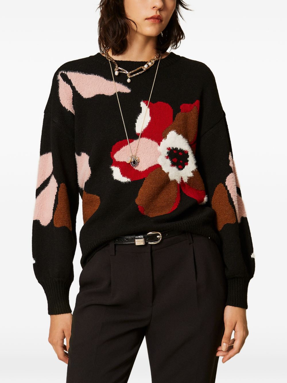 262AT302114117FIORE NERO/CILIEGIA TWINSET
