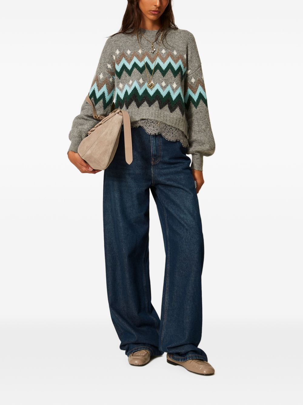 262AT303414120GRIGIO MEDIO MEL.SMERALDO TWINSET