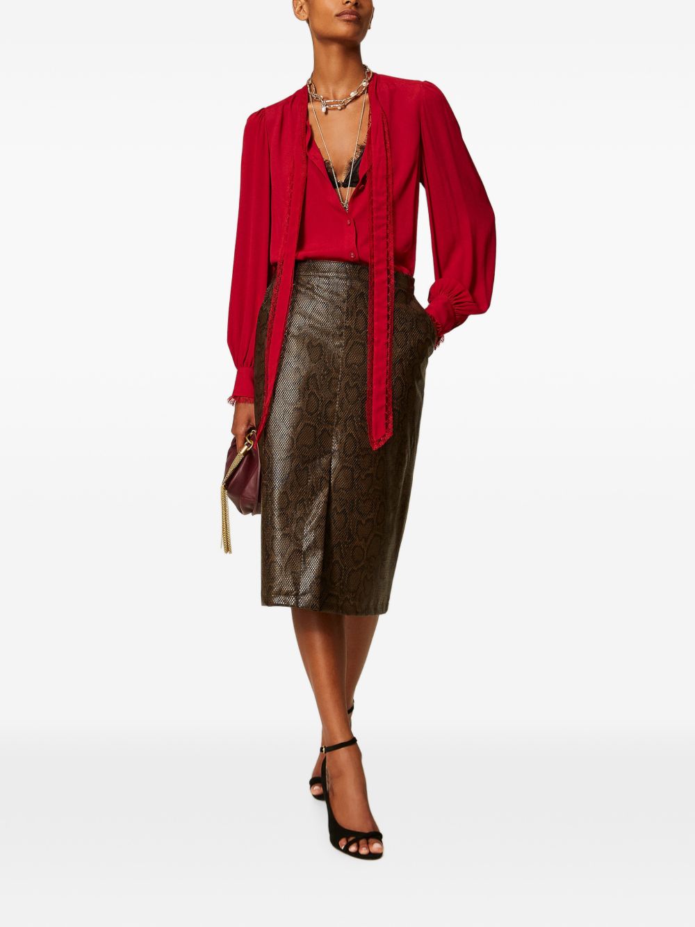 262TT228114058BROWN/BLACK TWINSET