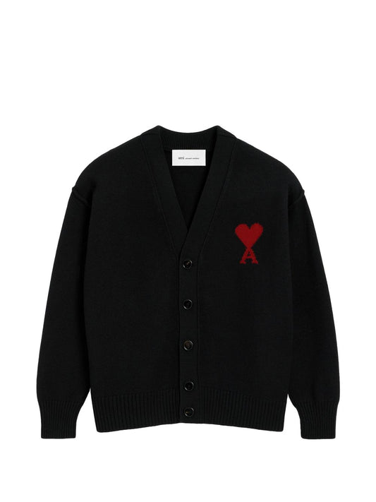Cardigan Ami Paris Ami de Coeur Nero 