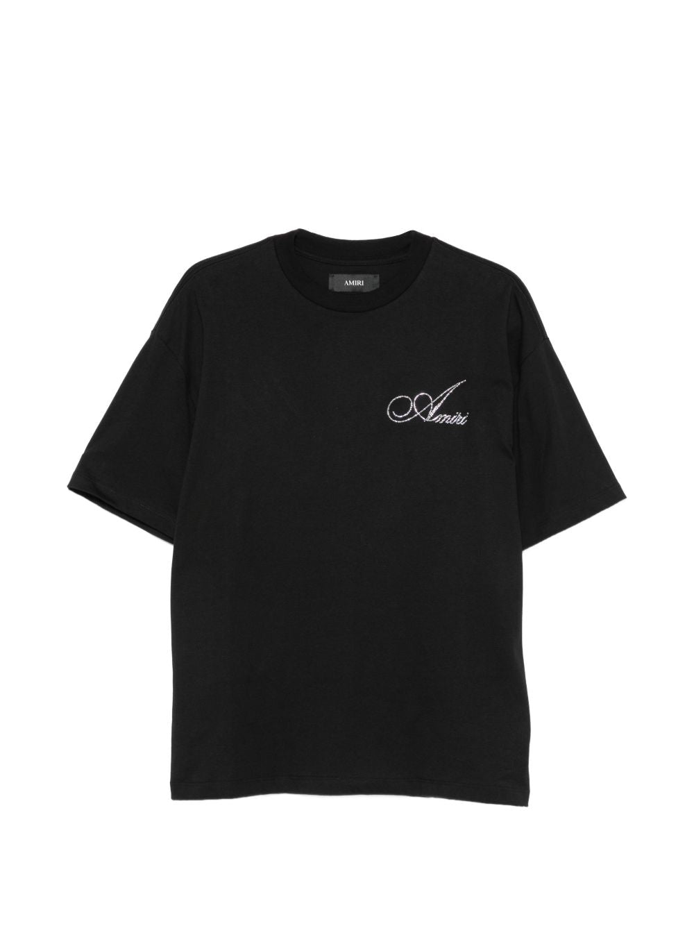 T-Shirt Uomo Amiri con Strass Nera 