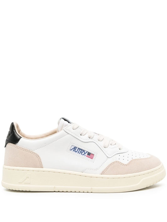 Sneakers Autry Medalist Low Uomo Bianco Nero Beige | AULMLS21 