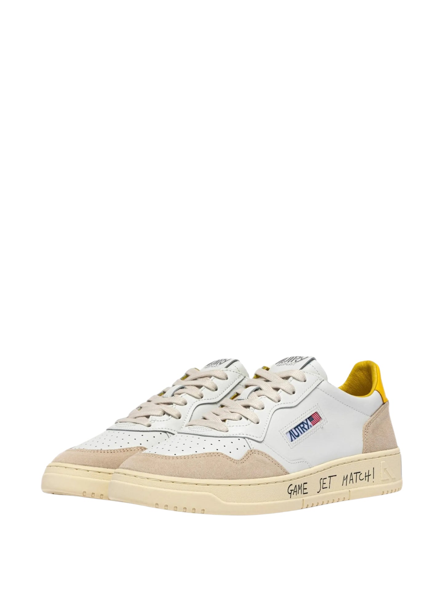 Sneakers basse Medalist in pelle bianca e camoscio lucido 