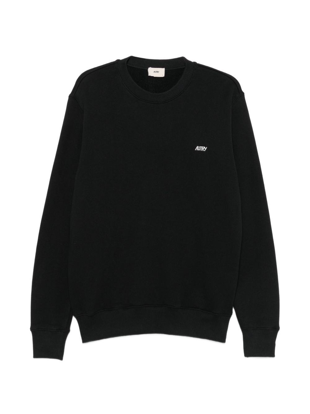 maglione di cotone con logo ricamato 