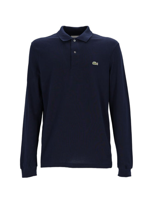 Polo a maniche lunghe con patch logo 