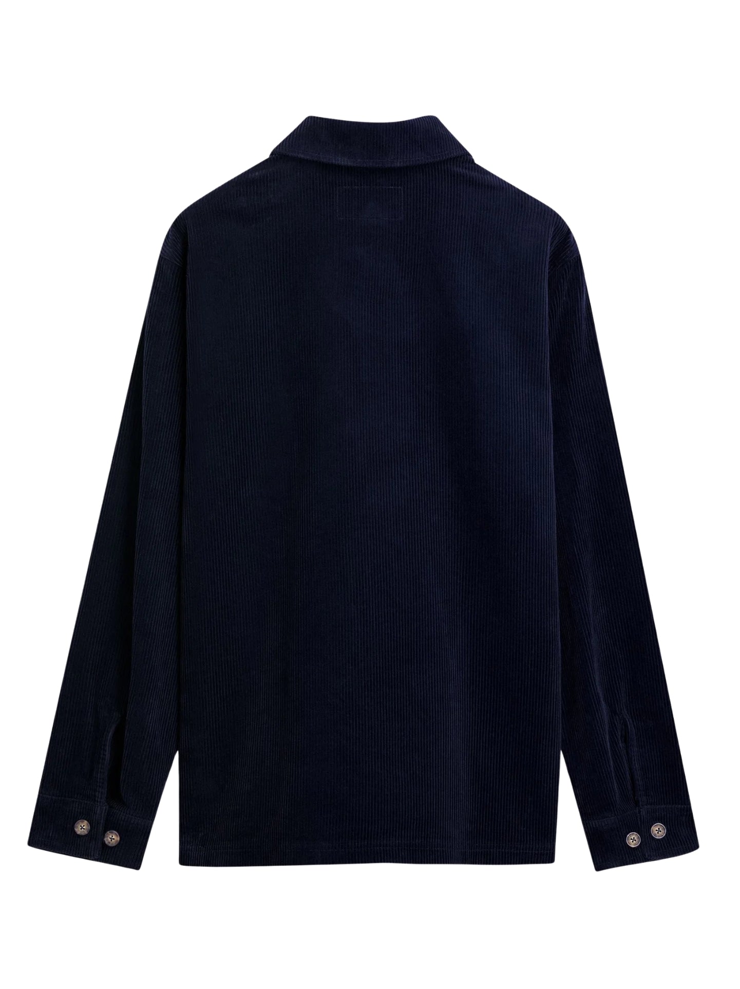 Giacca da lavoro unisex in velluto a coste blu scuro di media lunghezza 