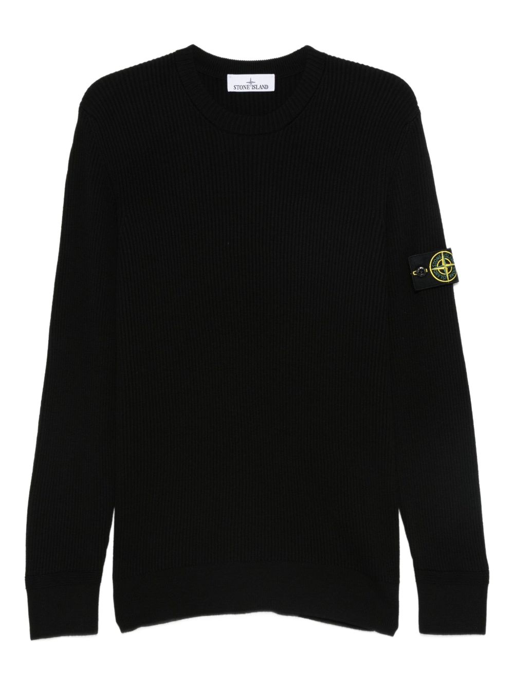 Maglione a coste con applicazione 