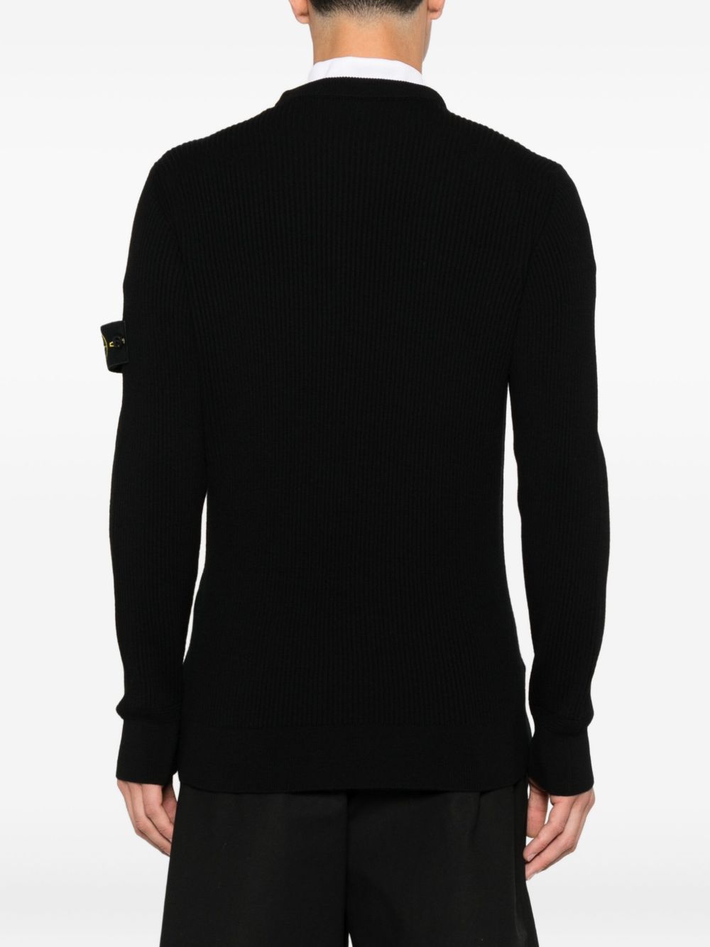 Maglione a coste con applicazione 