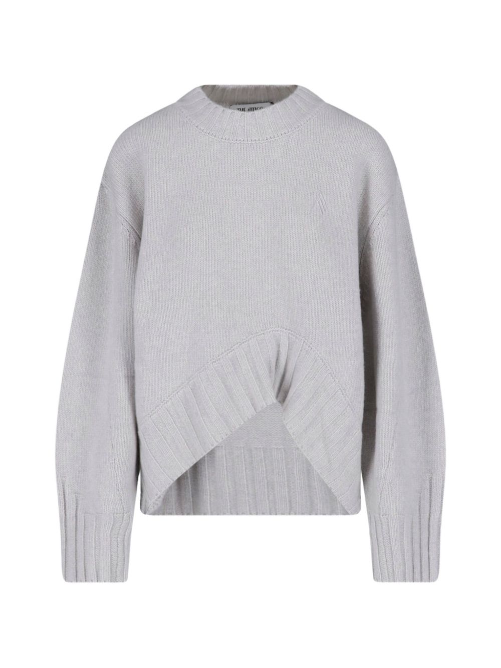 maglione con orlo asimmetrico e logo ricamato 