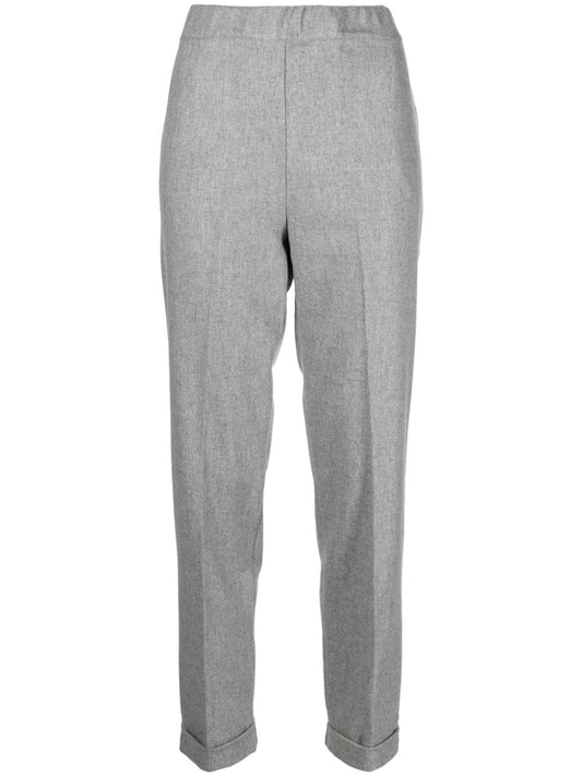Mid-rise tapered trousers