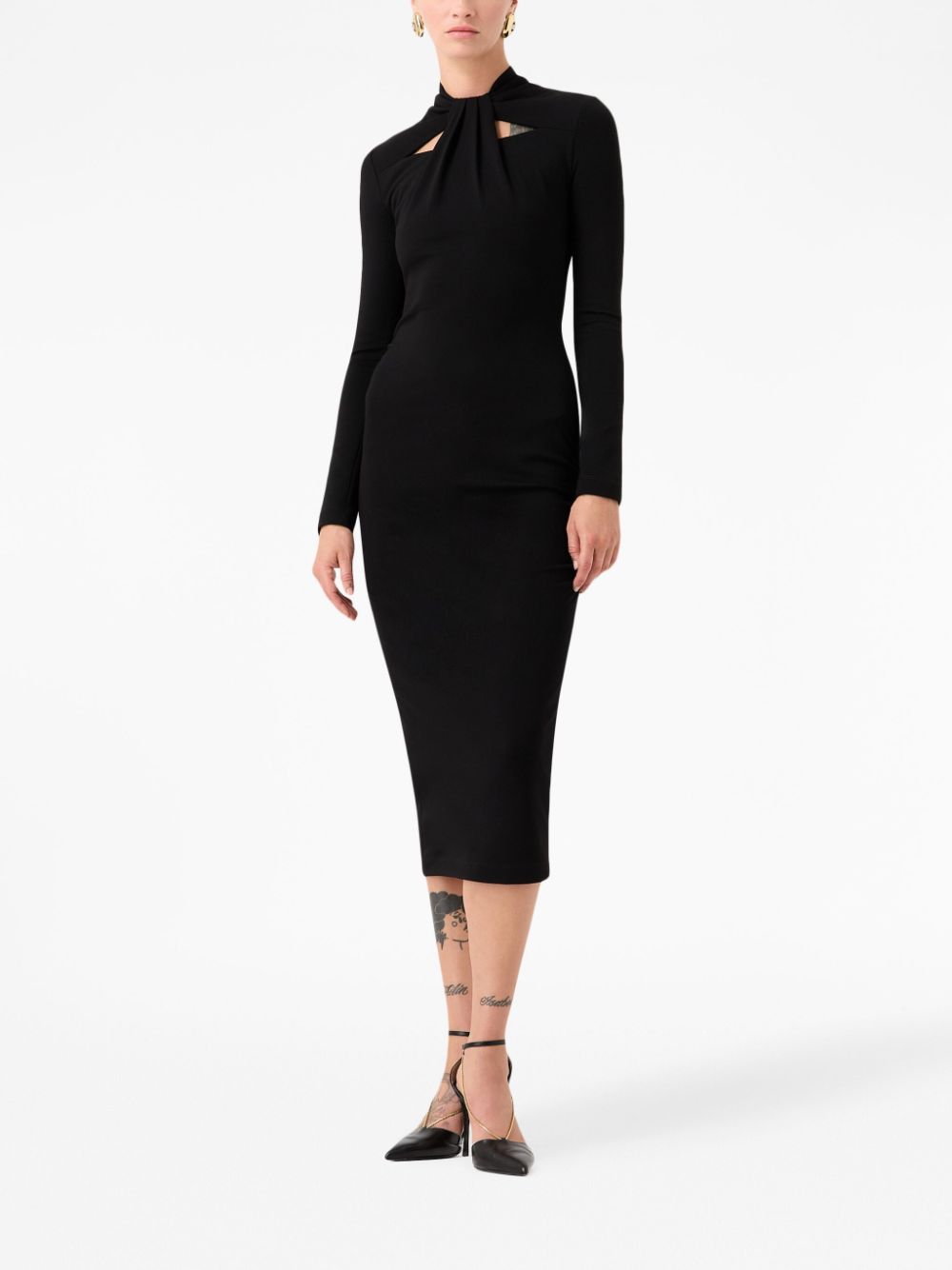 Midi dress with cut-out detail