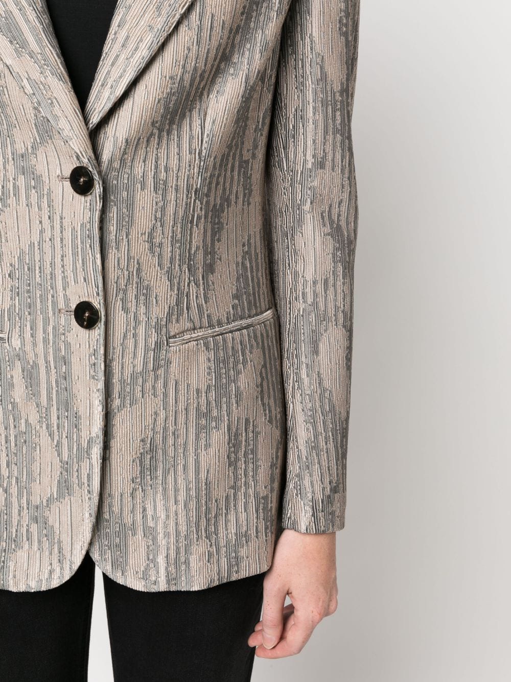 Single-breasted blazer with jacquard effect