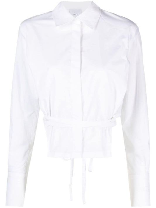 Cropped shirt with cut-out detail