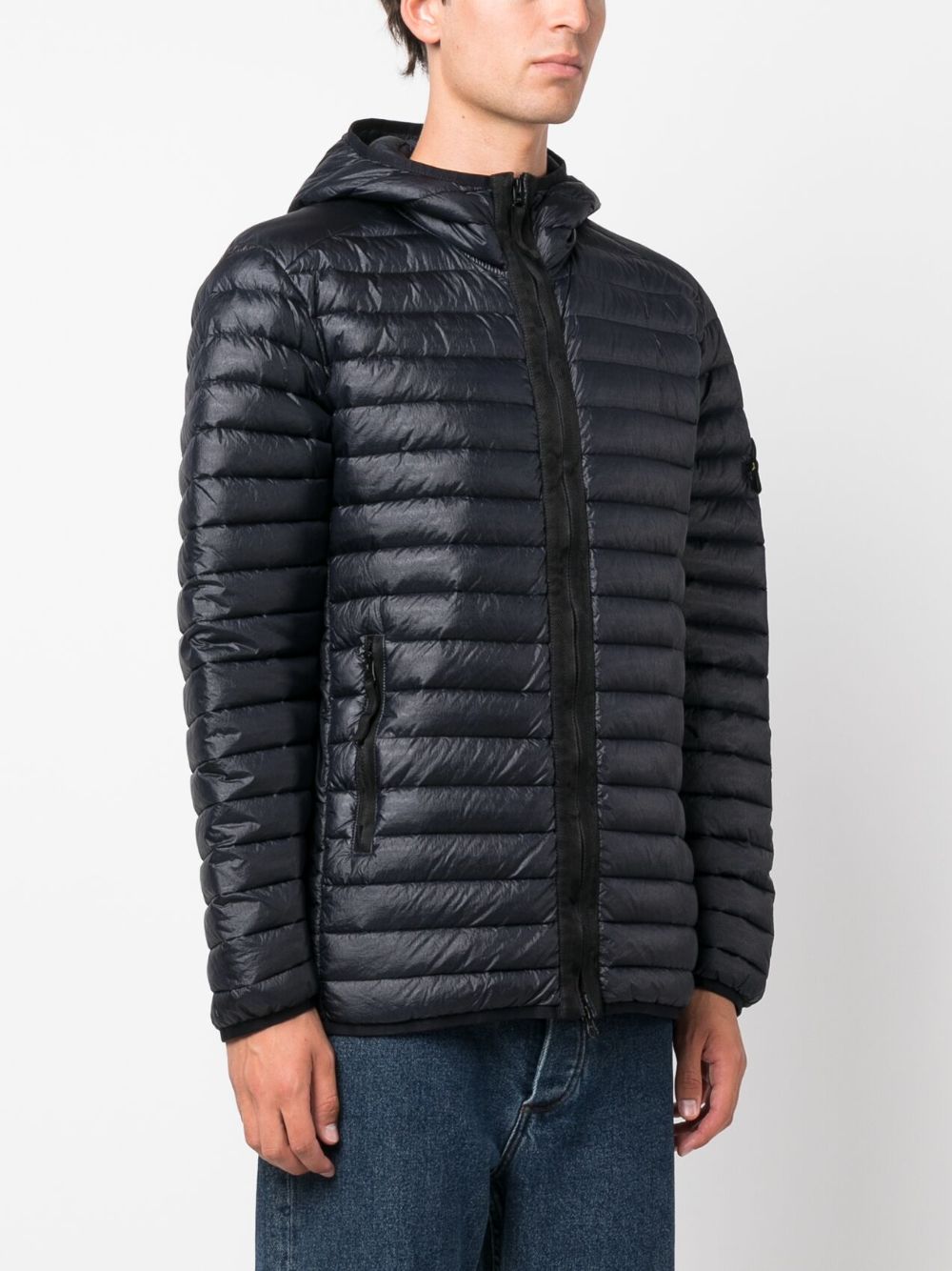 Down jacket with hood